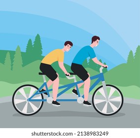 ciclistas en tándem