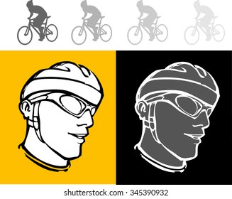 Cyclist-Simple vector fills, easy to change colors