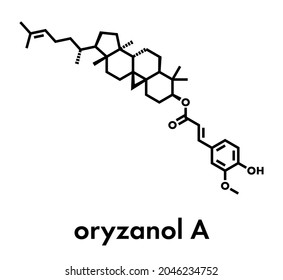 Cycloartenyl ferulate or oryzanol A molecule. Major component of gamma-oryzanol (rice bran oil). Skeletal formula.