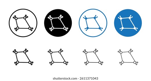Cyclobutane molecular formula icon Flat art illustration in outline