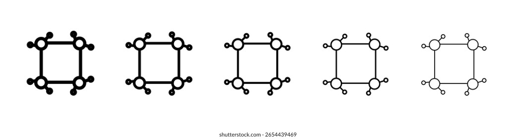 Cyclobutan molekulare Formel Symbol flache Illustration Set Logo