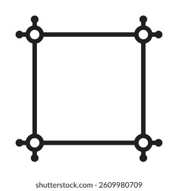 Cyclobutane molecular formula icon Line Art Logo set