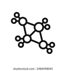 Cyclobutane molecular formula icon linear vector graphics sign