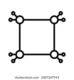 Cyclobutane molecular formula linear logo mark in black and white