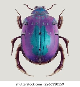 Cyclocephalini laporte violet beetle vector on white background