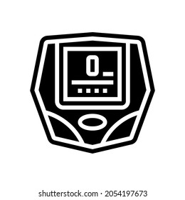 cyclometer bike device glyph icon vector. cyclometer bike device sign. isolated contour symbol black illustration