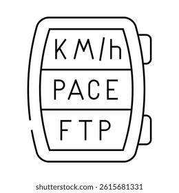 cyclometer device line icon vector. cyclometer device sign. isolated contour symbol black illustration