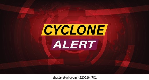 Cyclone Alert breaking news concept background, Cyclone news backdrop