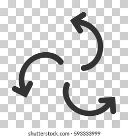 Cyclone Arrows icon. Vector illustration style is flat iconic symbol, gray color, transparent background. Designed for web and software interfaces.