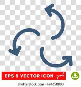 Cyclone Arrows round icon. Vector EPS illustration style is flat iconic symbol, blue color, transparent background.