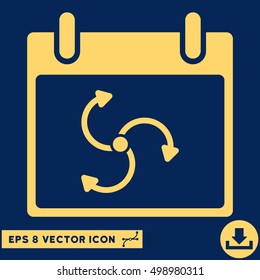 Cyclone Calendar Day icon. Vector EPS illustration style is flat iconic symbol, yellow color.