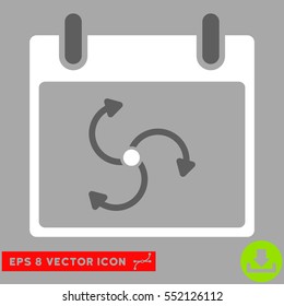 Cyclone Calendar Day icon. Vector EPS illustration style is flat iconic bicolor symbol, dark gray and white colors.