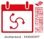Cyclone Calendar Day pictograph with bonus calendar and time management graphic icons. Vector illustration style is flat iconic symbols, red, white background.