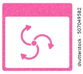 Cyclone Calendar Page grainy textured icon for overlay watermark stamps. Flat symbol with dirty texture. Dotted vector pink ink rubber seal stamp with grunge design on a white background.