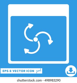 Cyclone Calendar Page icon. Vector EPS illustration style is flat iconic symbol, white color.