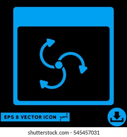 Cyclone Calendar Page icon. Vector EPS illustration style is flat iconic symbol, blue color.