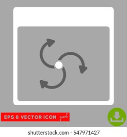 Cyclone Calendar Page icon. Vector EPS illustration style is flat iconic bicolor symbol, dark gray and white colors.