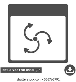 Cyclone Calendar Page icon. Vector EPS illustration style is flat iconic symbol, gray color.