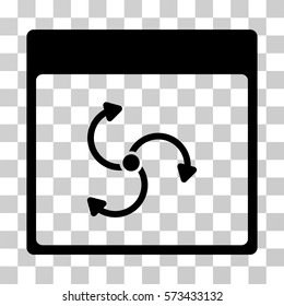 Cyclone Calendar Page icon. Vector illustration style is flat iconic symbol, black color, transparent background. Designed for web and software interfaces.