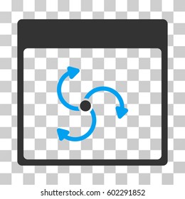 Cyclone Calendar Page icon. Vector illustration style is flat iconic bicolor symbol, blue and gray colors, transparent background. Designed for web and software interfaces.