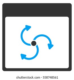 Cyclone Calendar Page vector toolbar icon. Style is bicolor flat icon symbol, blue and gray colors, white background.