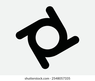 Cyclone Hurricane Swirl Tornado Typhoon Funnel Spiral Spin Rotate Radial Power Speed Twirl Movement Icon Sign Shape Outline Black White Vector