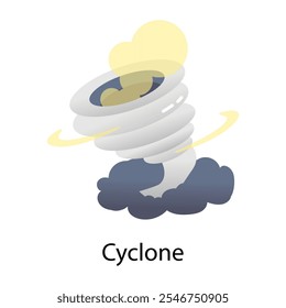 Icono de ciclón en estilo plano