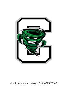 Cyclone mascot logo in vector
