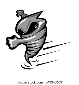 Cyclone Ninja Mascot Illustration Logo Sign Symbol Icon