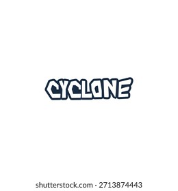 cyclone text design, cyclone text on white
