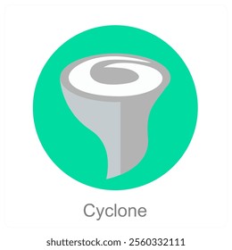 Cyclone and thunder icon concept