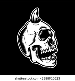 cyclop skull, Design element for logo, poster, card, banner, emblem, t shirt. Vector illustration