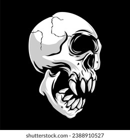 cyclop skull, Design element for logo, poster, card, banner, emblem, t shirt. Vector illustration