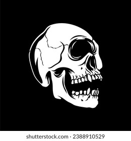 cyclop skull, Design element for logo, poster, card, banner, emblem, t shirt. Vector illustration