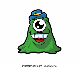 cyclops blob jelly gel gooey ooze bacteria slime monster cartoon character