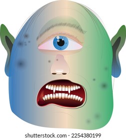 Cyclops in blue-green shades and fangs