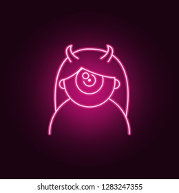 Cyclops Halloween icon. Elements of Halloween in neon style icons. Simple icon for websites, web design, mobile app, info graphics