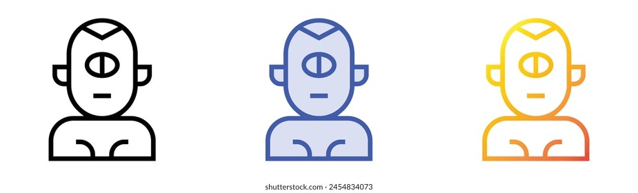 cyclops icon. Linear, Blue Fill and Gradient Style Design Isolated On White Background