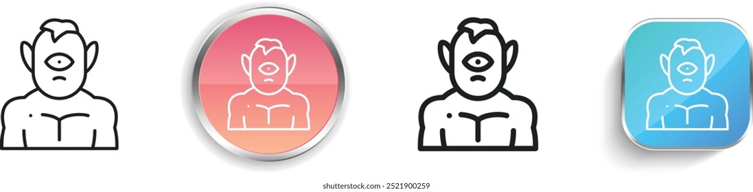 cyclops icon. Thin Linear, Regular and Button Style Design Isolated On White Background