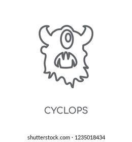 Cyclops linear icon. Modern outline Cyclops logo concept on white background from Fairy Tale collection. Suitable for use on web apps, mobile apps and print media.