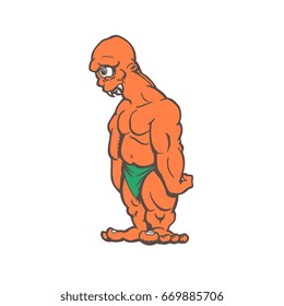 Cyclops monster cartoon character on a white background vector illustration