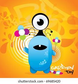 cyclops monster cartoon vector