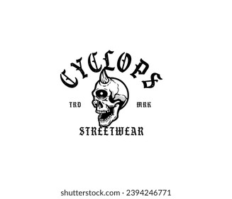 Cyclops skull head streetwear logo