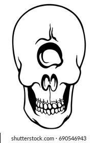 Cyclops skull - vector illustration, isolated on white