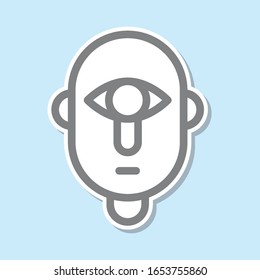 Cyclops sticker icon. Simple thin line, outline vector of mythology icons for ui and ux, website or mobile application