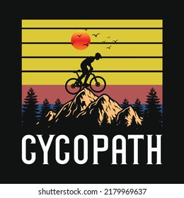 cycopath mountains cycling adventures tshirt design illustrations 