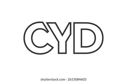 CYD logo design template with strong and modern bold text. Initial based vector logotype featuring simple and minimal typography. Trendy company identity ideal for businesses brand presence.