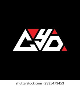 CYD triangle letter logo design with triangle shape. CYD triangle logo design monogram. CYD triangle vector logo template with red color. CYD triangular logo Simple, Elegant, and Luxurious design.