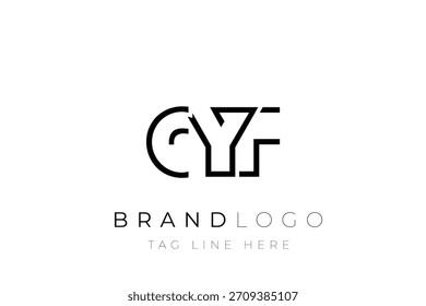 Design de logotipo de letra abstrata CYF. Design de logotipo comercial moderno com tipografia abstrata e estilo contemporâneo