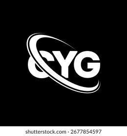 CYG-Logo. CYG-Buchstabe. Logo-Design für CYG-Buchstaben. Initialen C YG Logo mit Kreis und Großbuchstaben Monogramm Logo verbunden. CYG Typografie für Technologie, Business und Immobilien Marke.